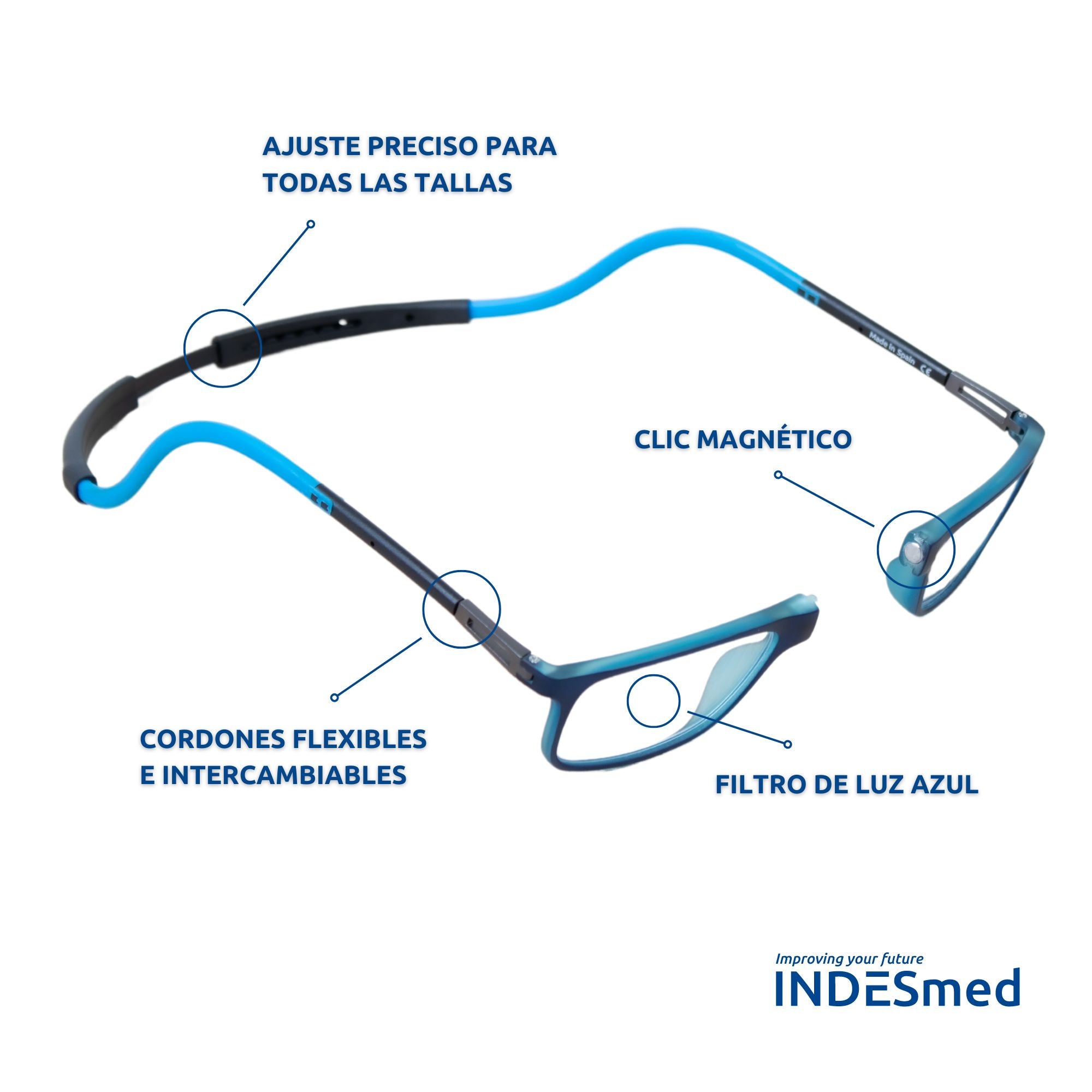 Lentes de lectura para presbicia INDEsmed con filtro de luz azul