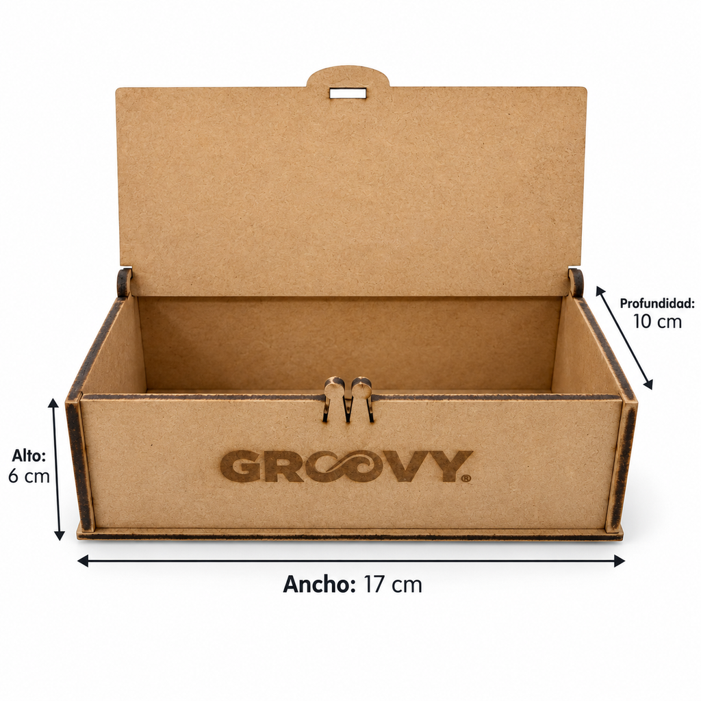 Caja de Lentes de Madera Grabada GROOVY® | Estuche Organizador Sustentable con Paisajes de Chile