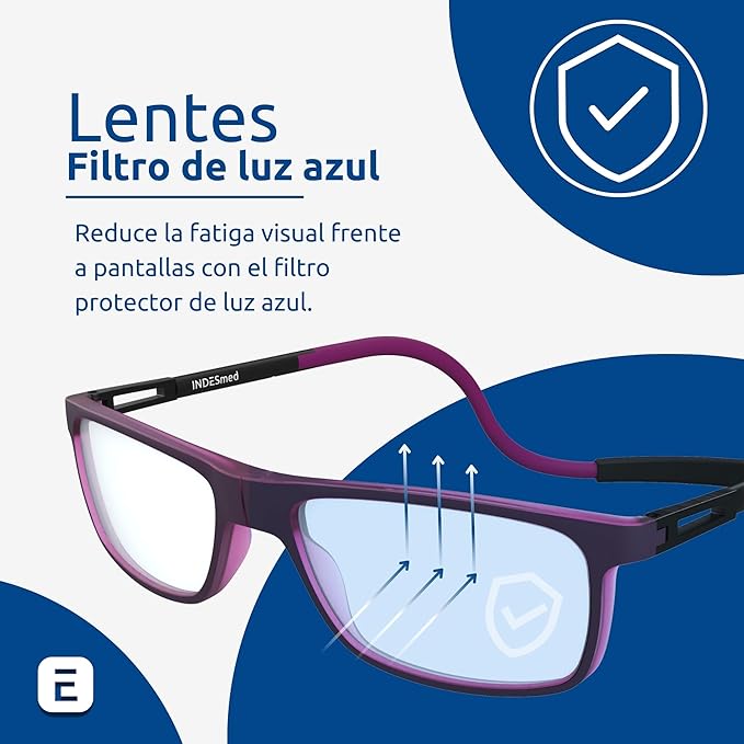 Lentes de lectura para presbicia INDEsmed con filtro de luz azul